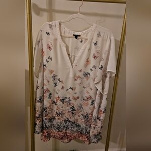 Torrid Multicolor Butterfly Print Blouse